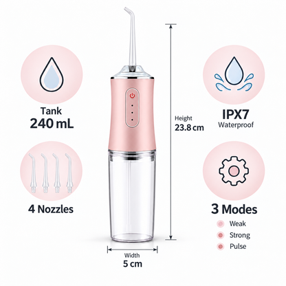 Portable 4-Nozzle Oral Care Device