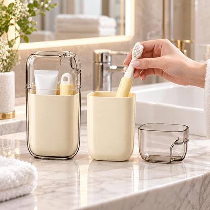 Portable Rinse Cup & Toothbrush Travel Set