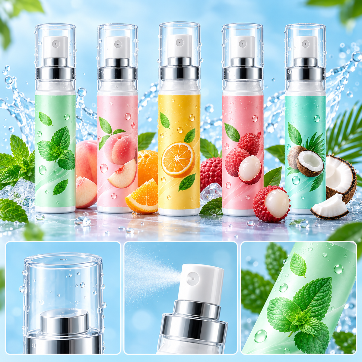 Multi-Flavor Oral Freshness Spray Collection
