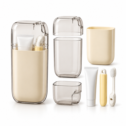 Portable Rinse Cup & Toothbrush Travel Set
