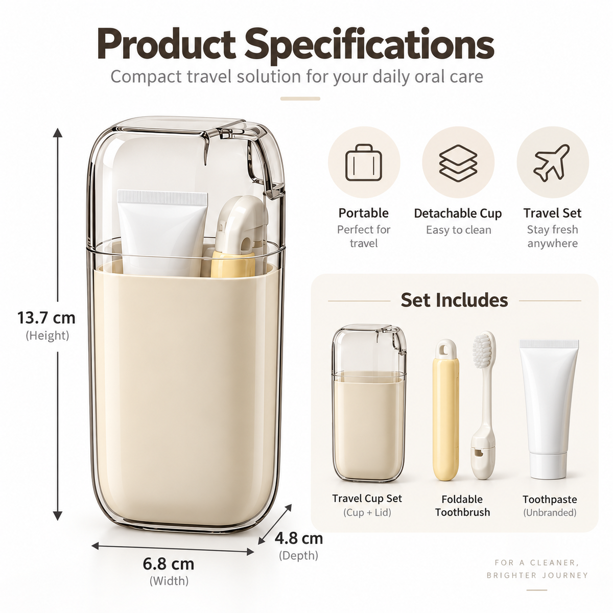 Portable Rinse Cup & Toothbrush Travel Set