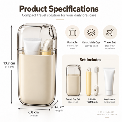 Portable Rinse Cup & Toothbrush Travel Set